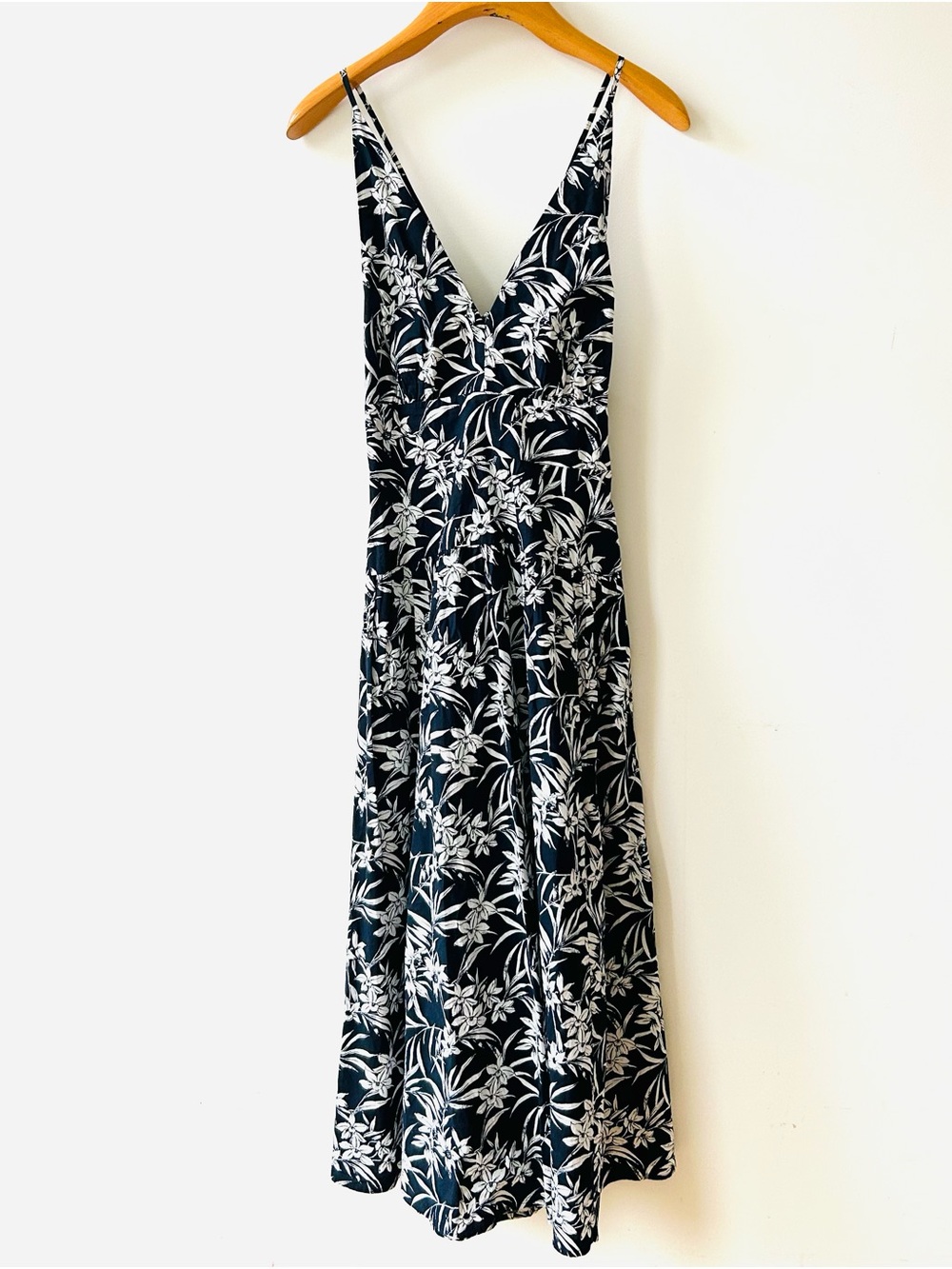 Madewell Cotton Plunge Midi Dress, L